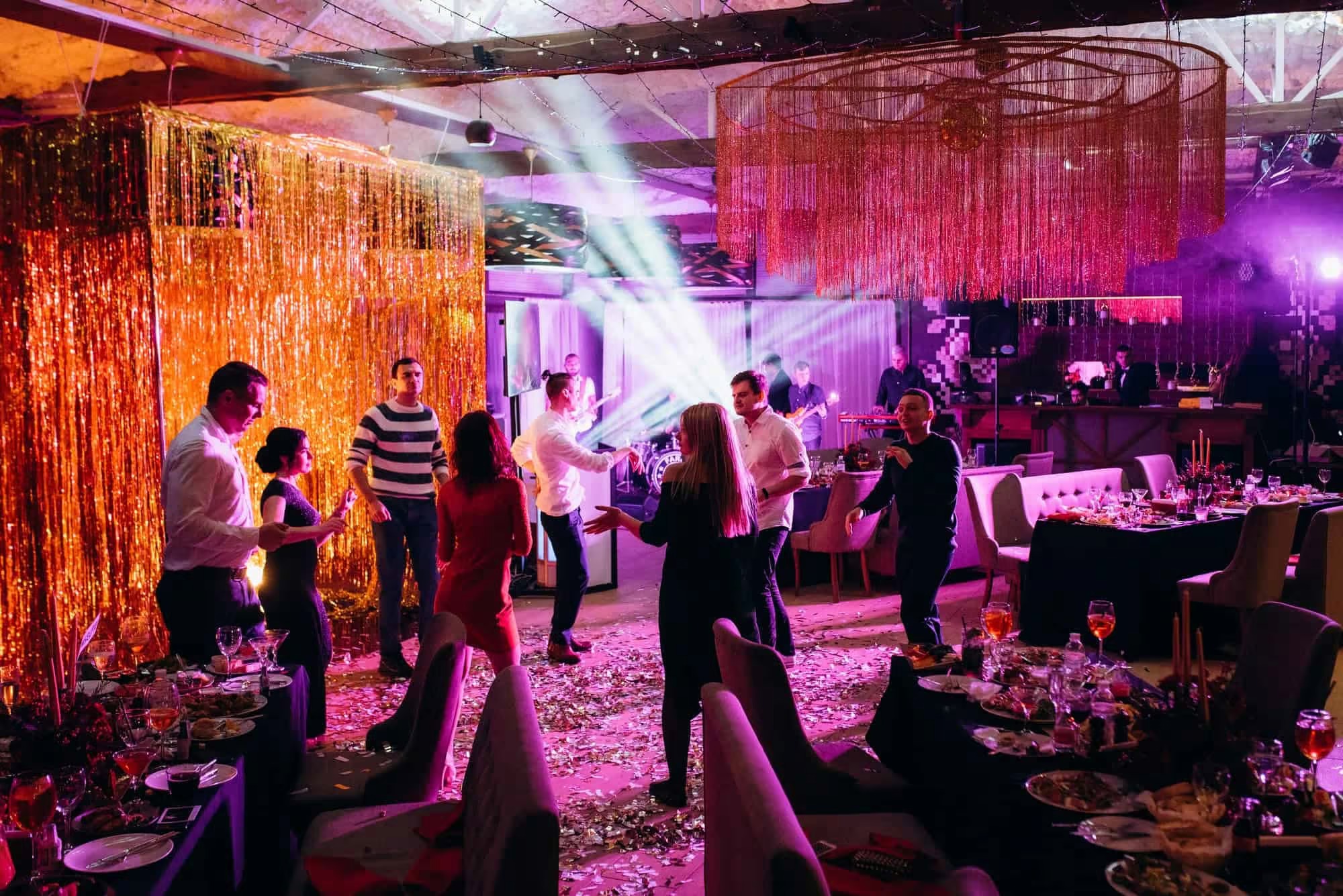DJ lights and sound system